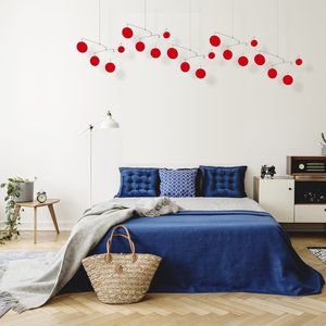 Gorgeous Red Atomic Mobile Hanging Kinetic Art